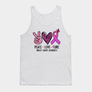 Peace Love Cure. Breast Cancer Awareness Tank Top